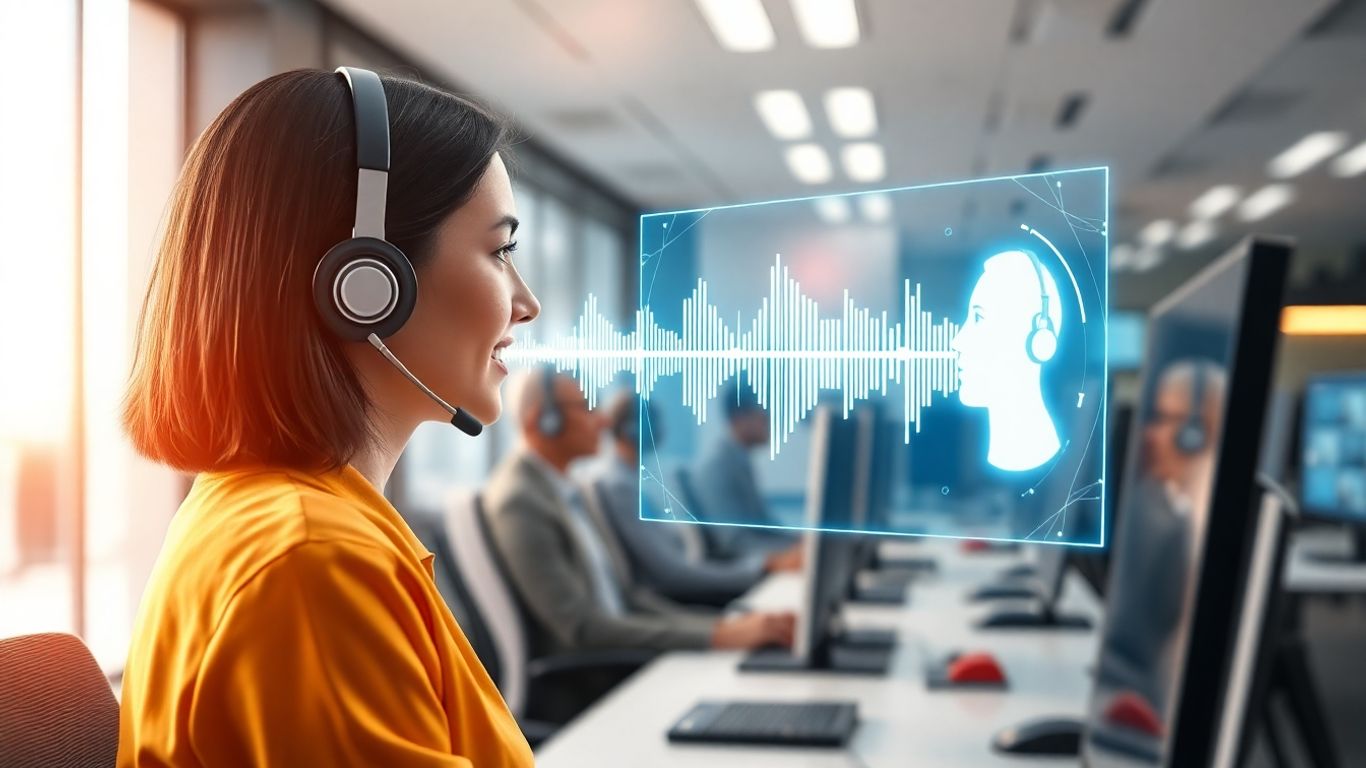 AI assistant helping customer in call center