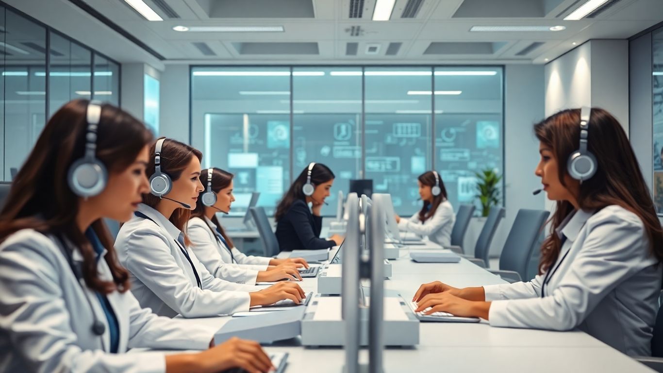 AI enhancing healthcare call center operations.