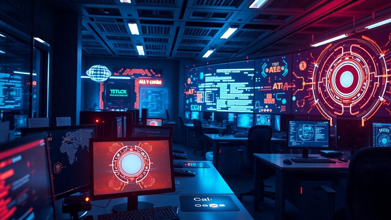 Futuristic call center AI interface