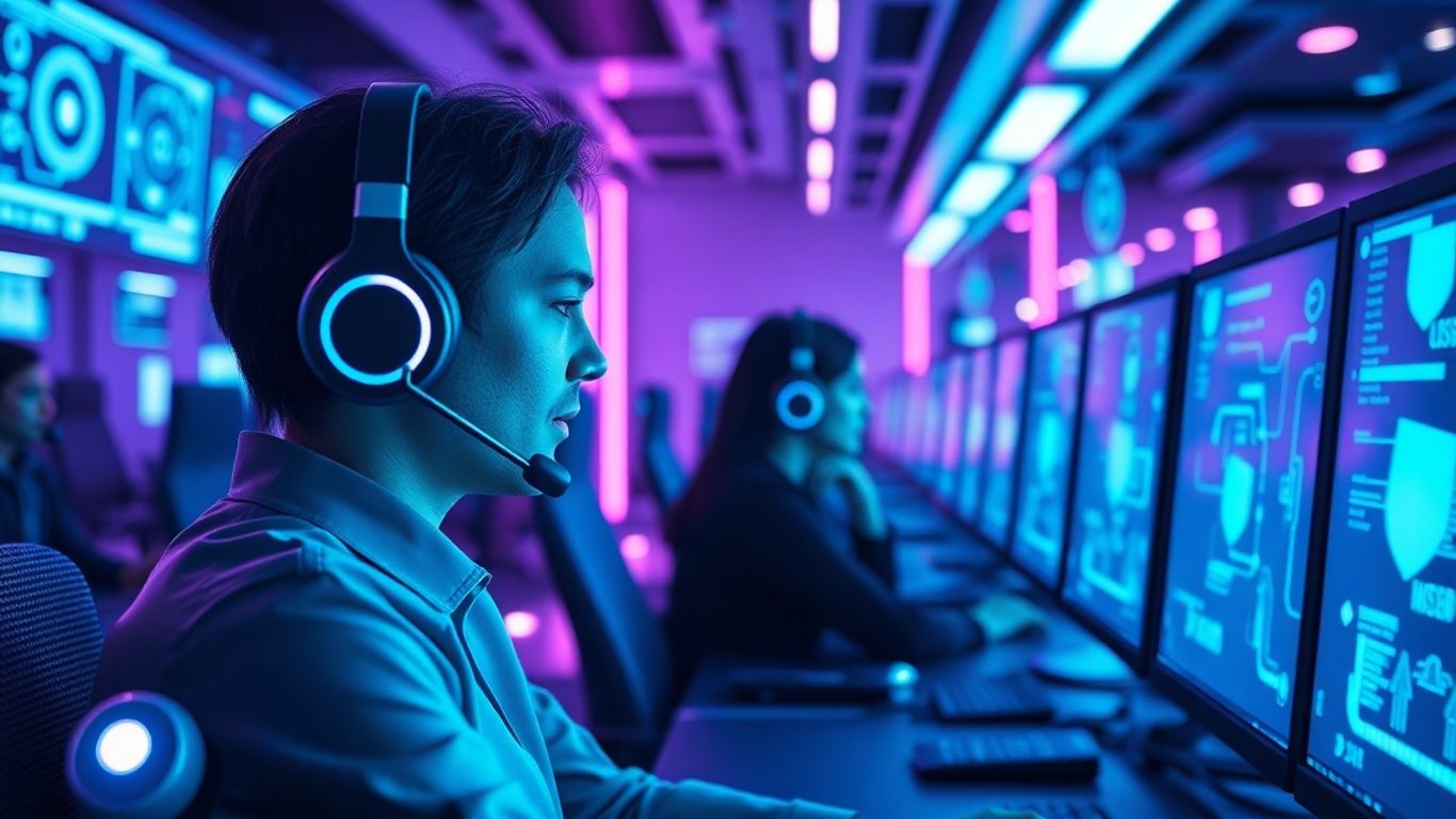 AI dialer interface with futuristic elements.