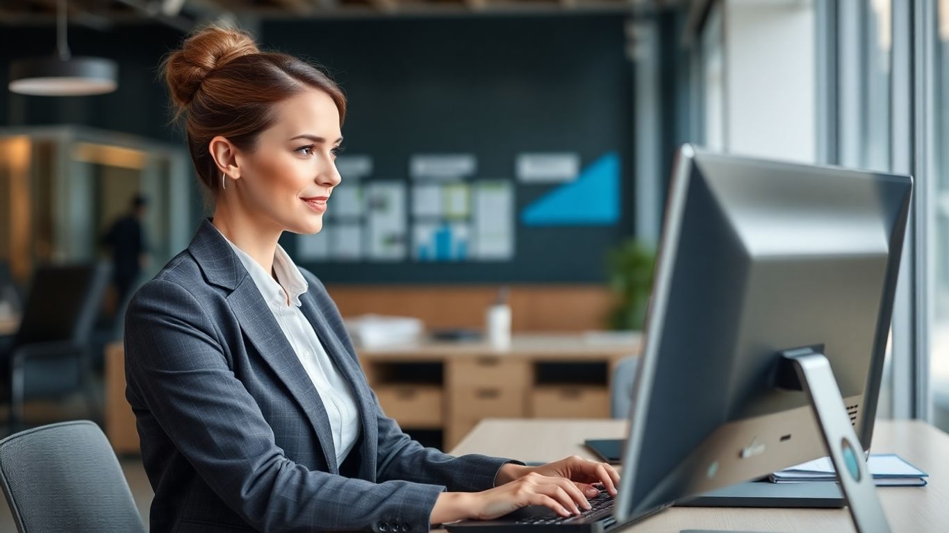 Virtual assistant working efficiently on computer tasks.