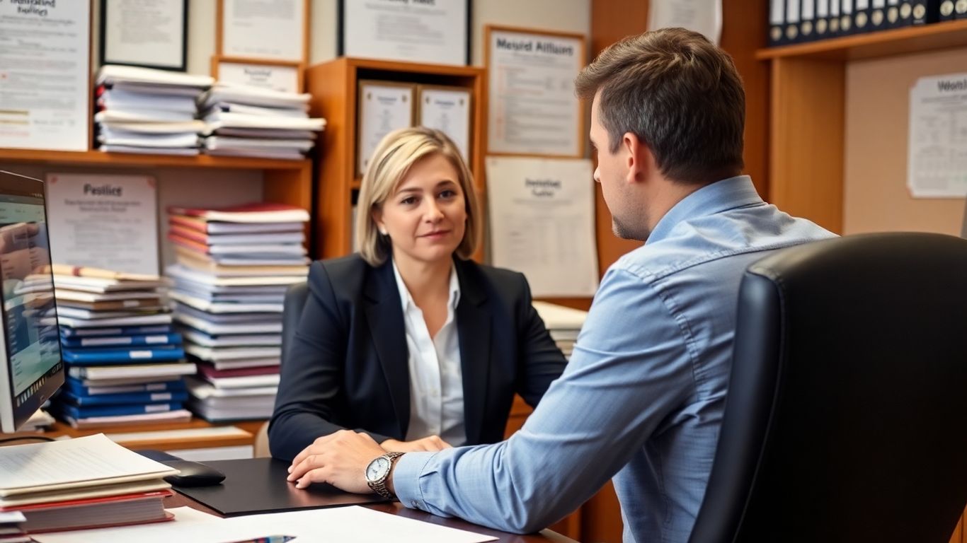 Insurance agent managing policies