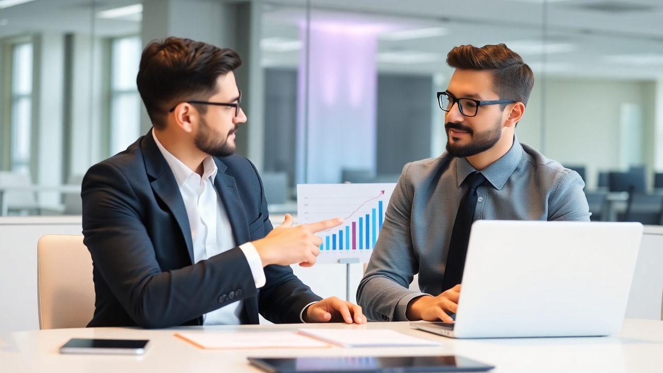 Business meeting discussing virtual assistant services