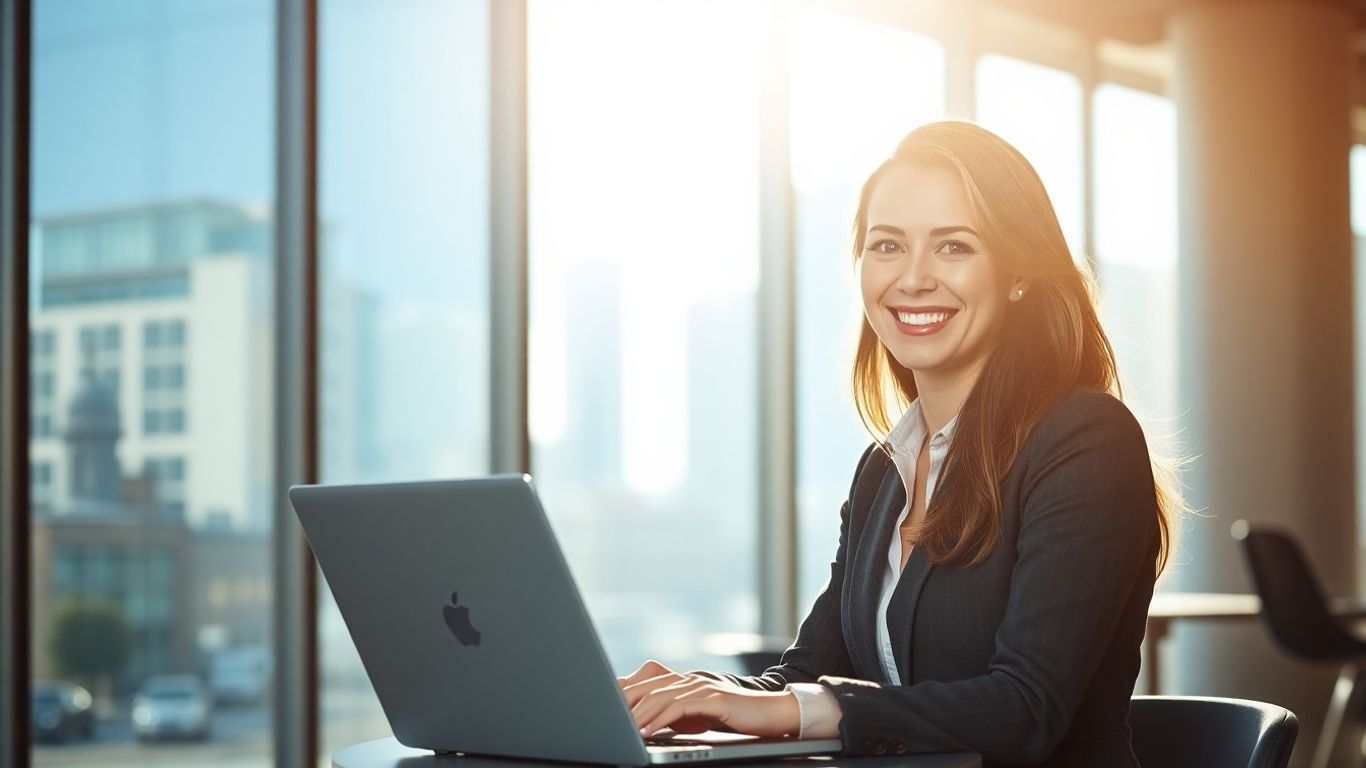 Professional woman working in a modern office