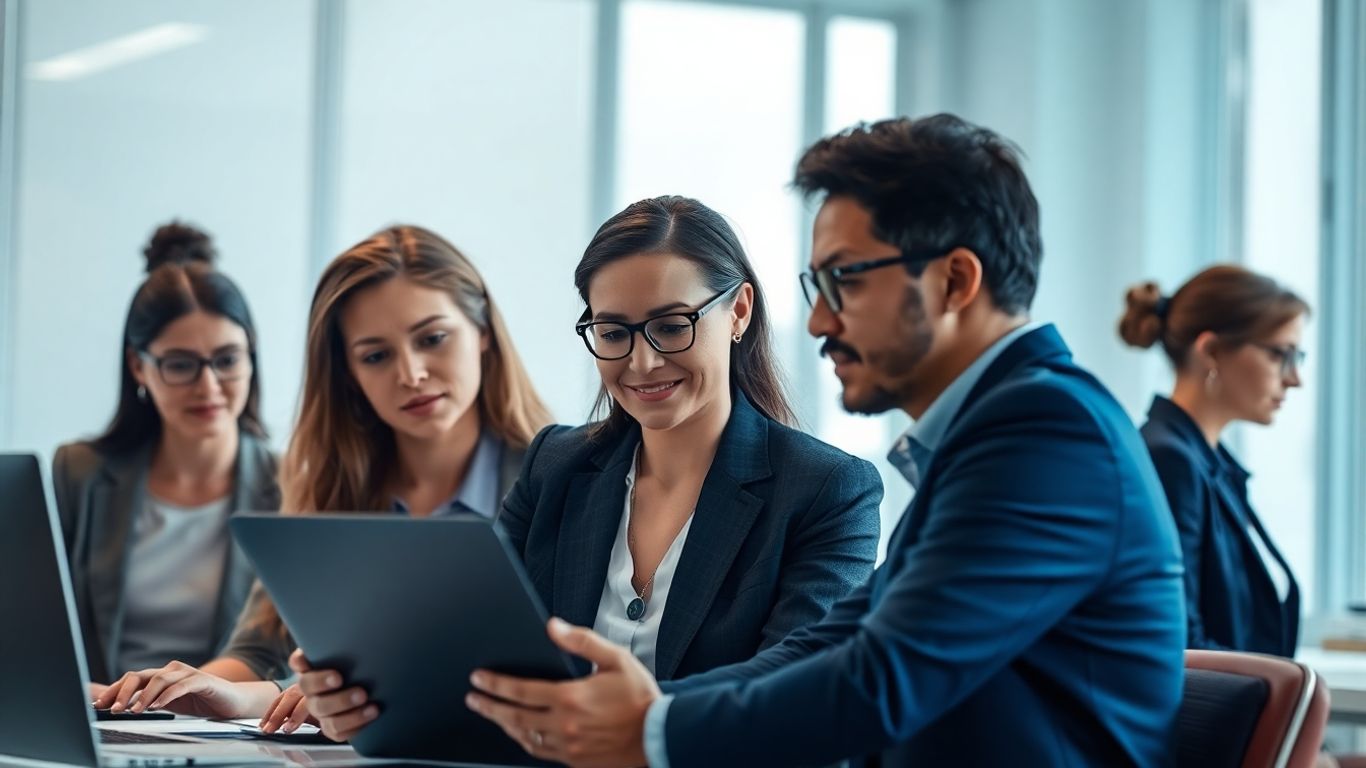Team collaborating in a virtual workspace