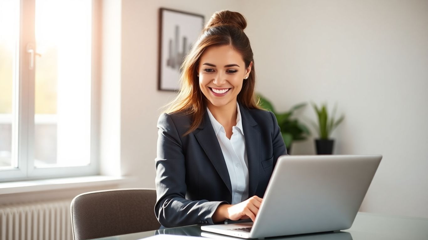 Virtual assistant working remotely on laptop