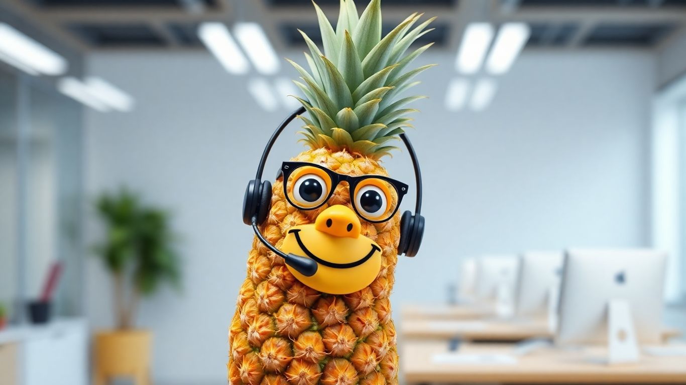 Pineapple virtual assistant with headset