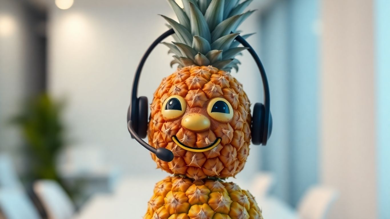 Pineapple virtual assistant with headset