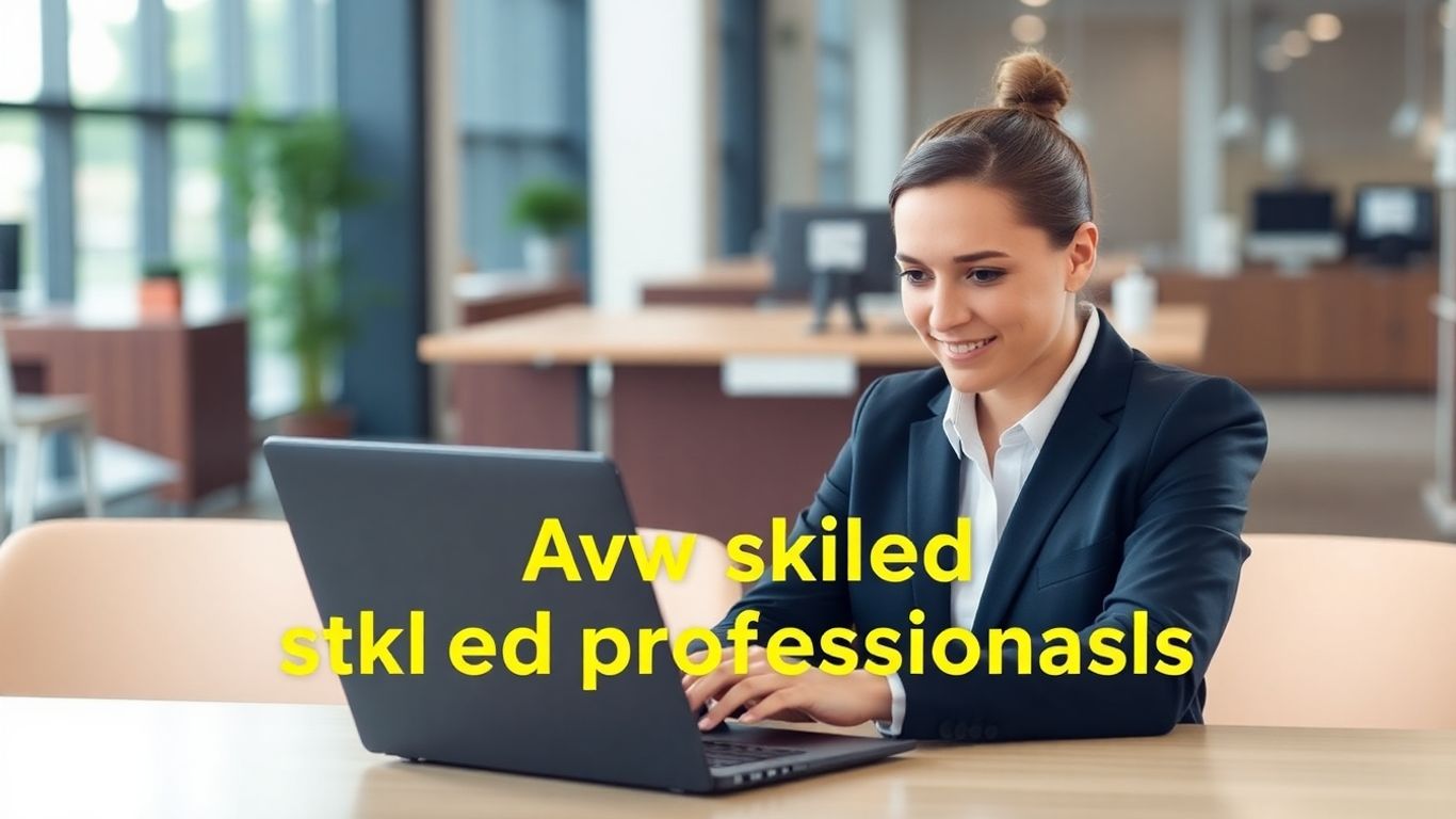 Virtual assistant working on a laptop