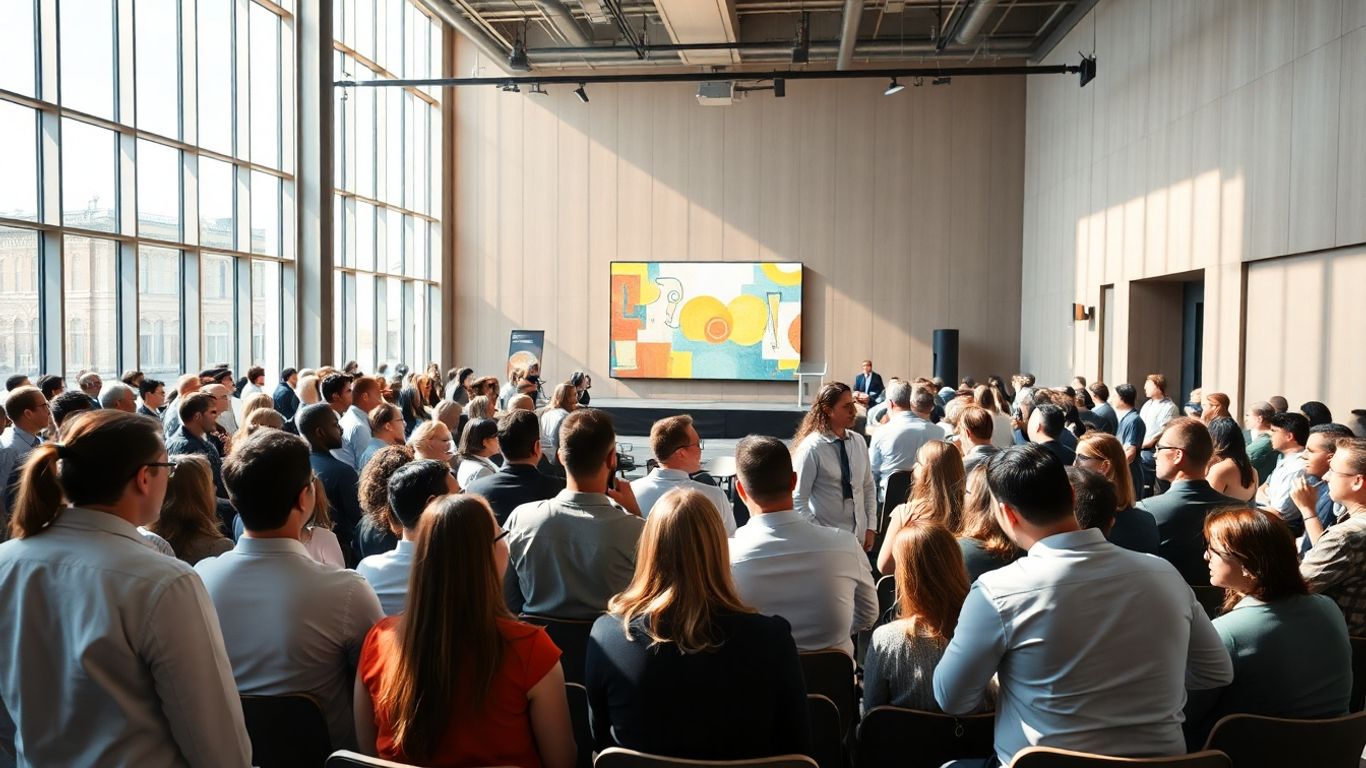 Virtual assistant conference attendees collaborating and learning.