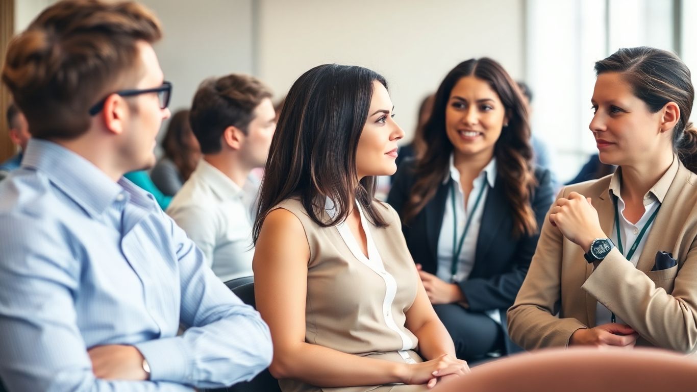 Virtual assistant conference attendees collaborating and learning.