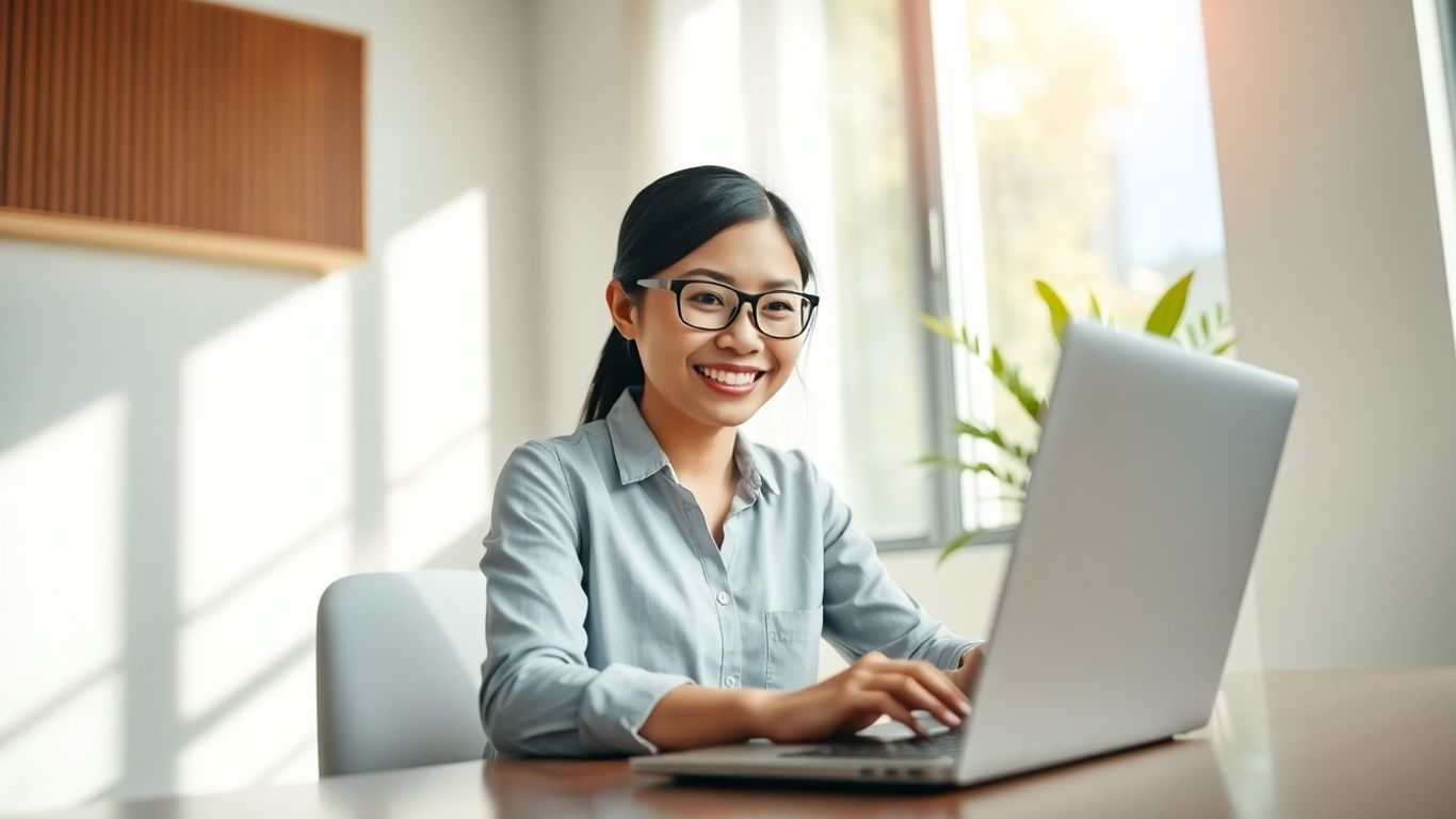 Filipino virtual assistant working remotely