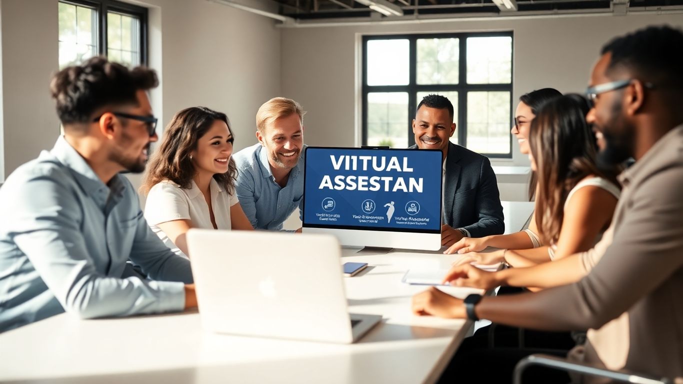 Business team working with virtual assistant services