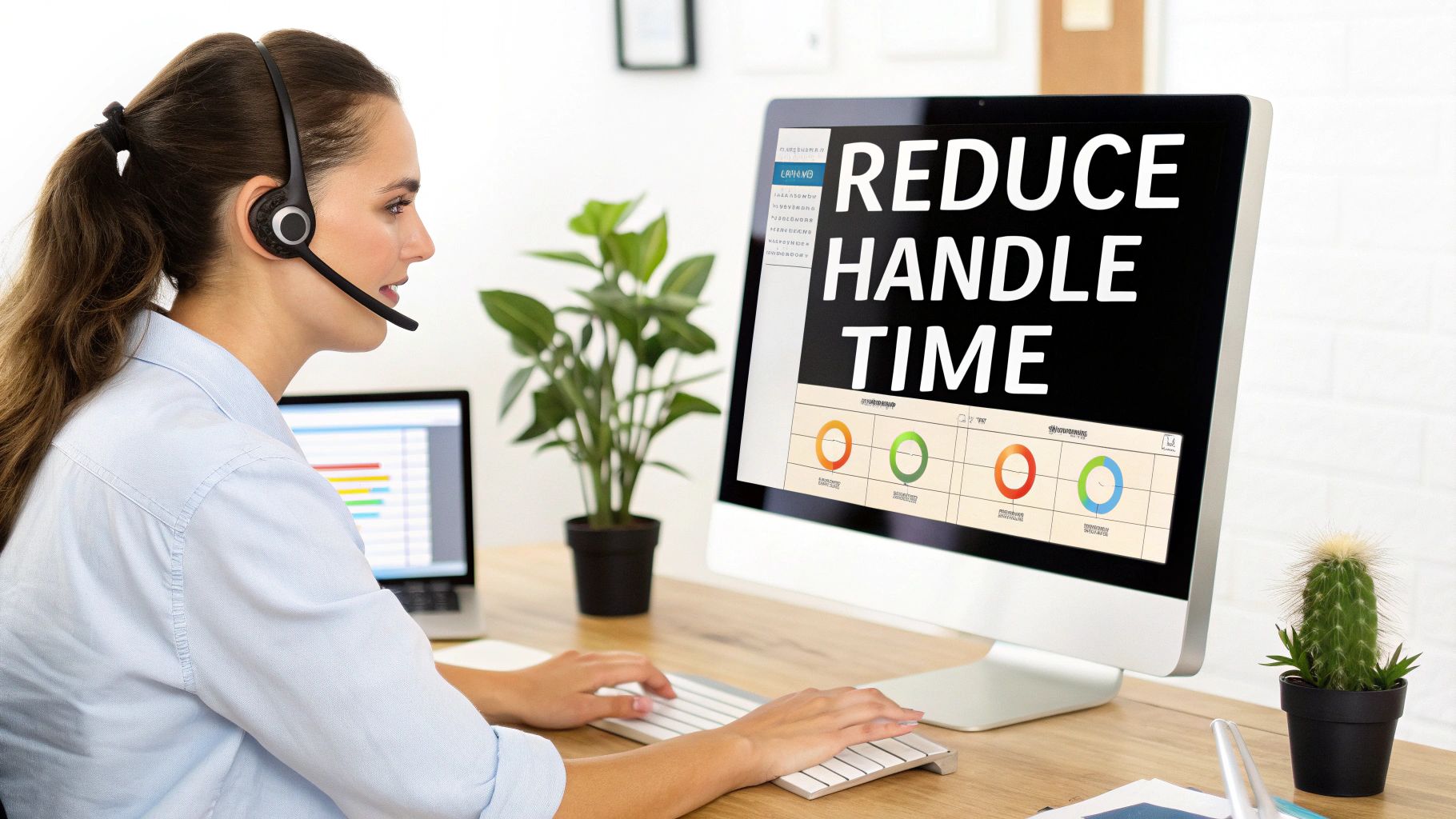 An image showing a well-organized workflow with gears and icons representing automation, knowledge bases, and efficient processes.