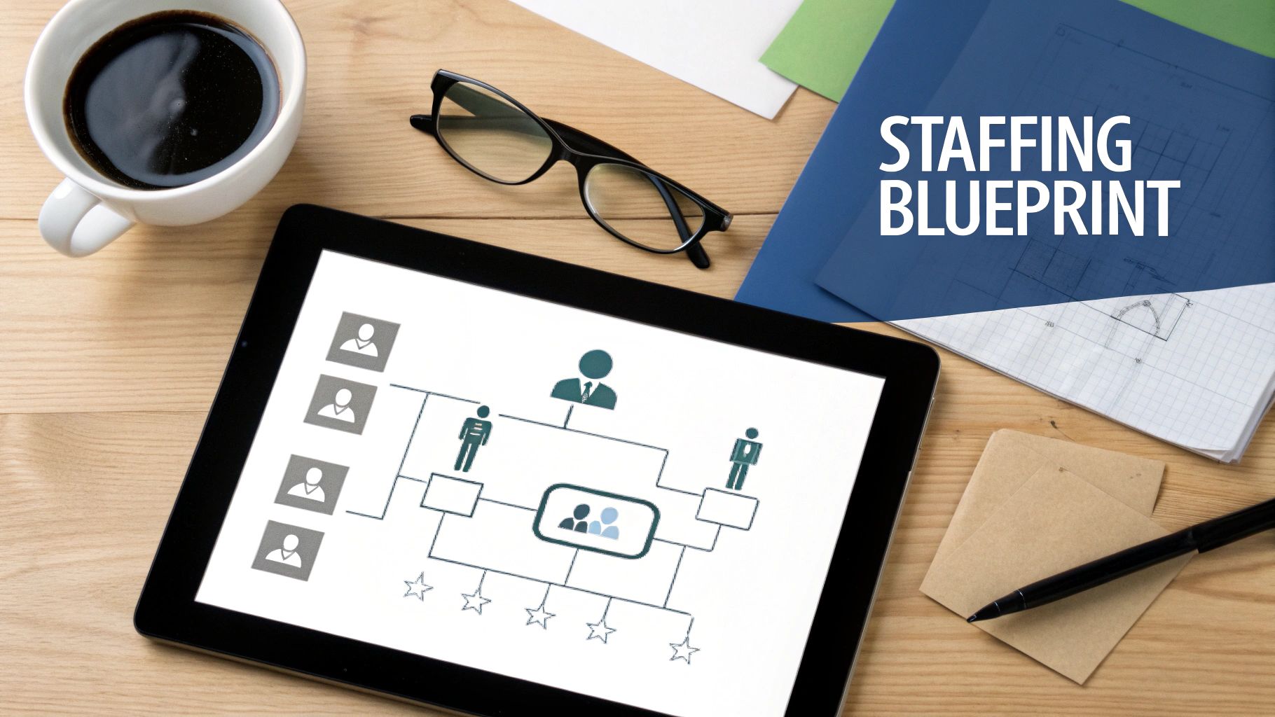 A call center agent with a headset smiling and helping a customer.