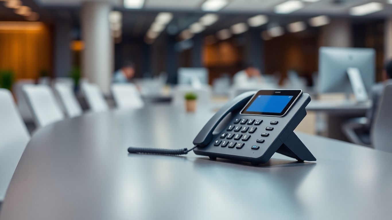 Modern phone system with auto attendant for efficient call management.