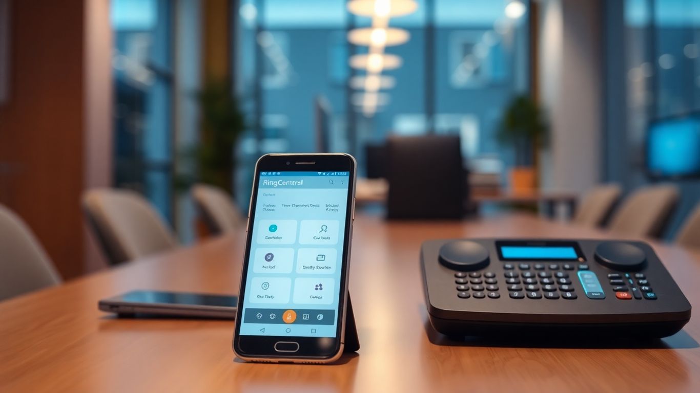 RingCentral phone system interface on a smartphone.
