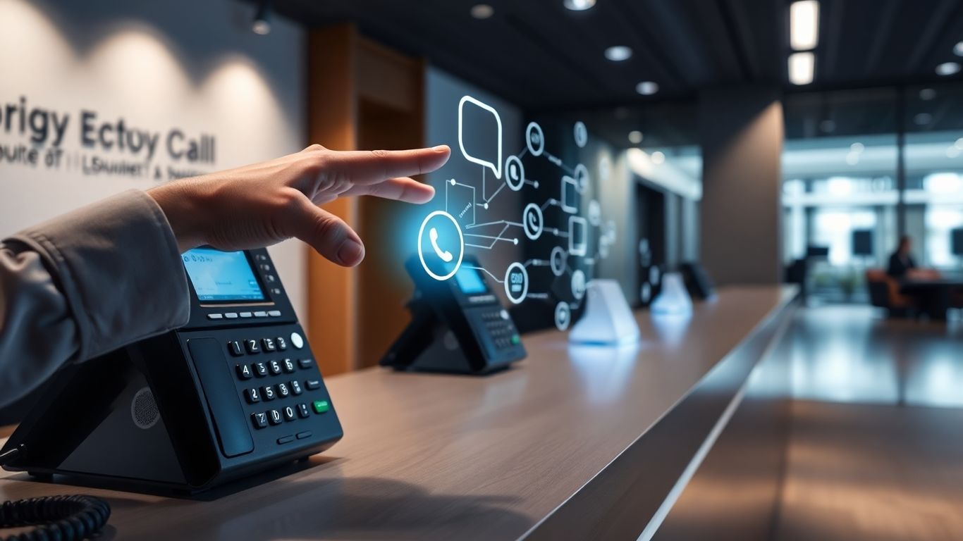 Modern phone system and call flow visualization.