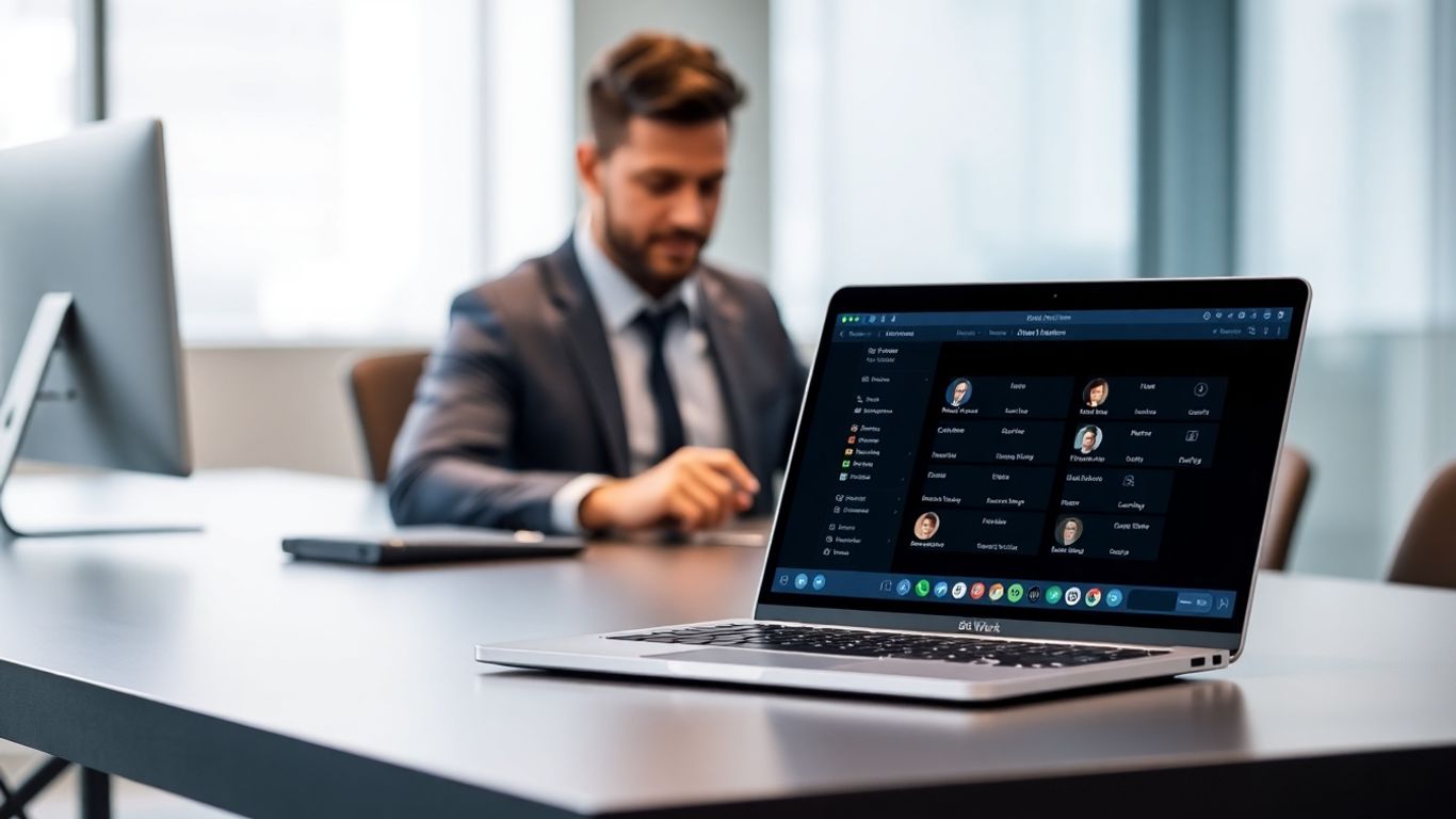 8x8 Work software interface on a laptop screen.