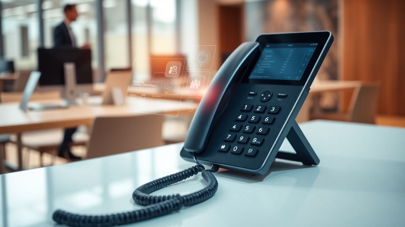 Modern business phone with digital interface