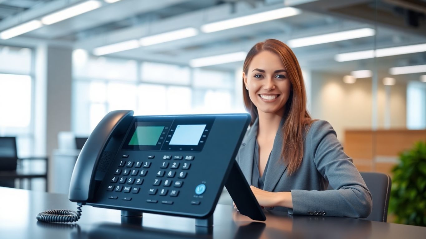 Business phone system with auto attendant features.