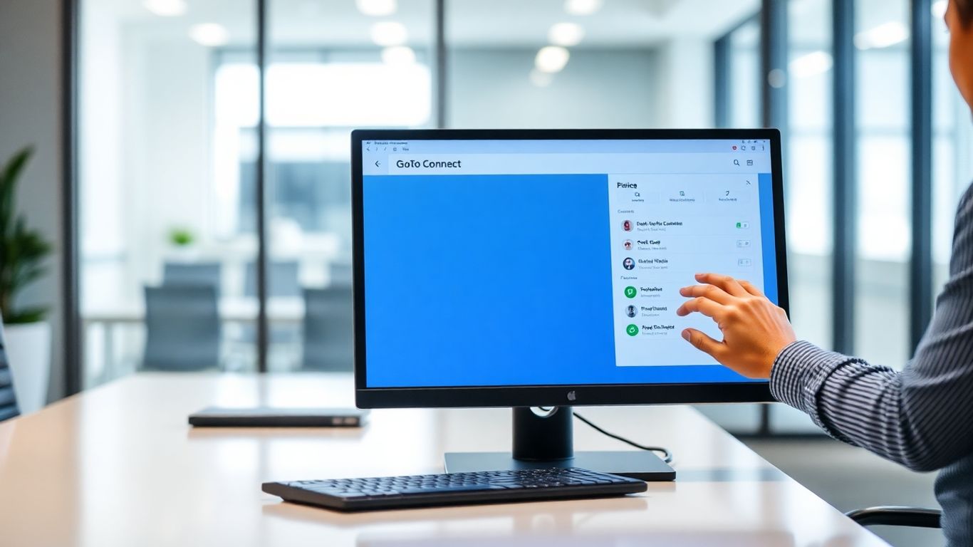 GoTo Connect phone system interface on a computer screen.