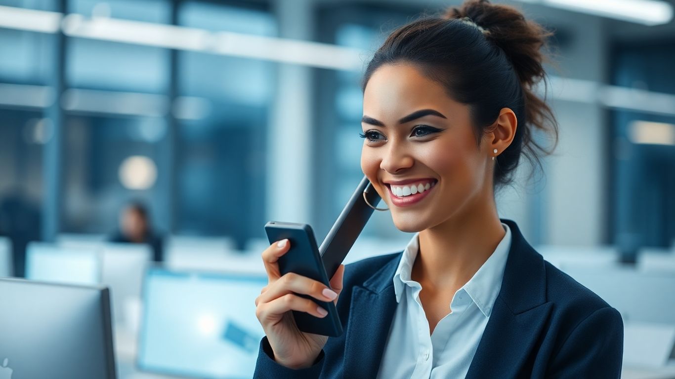 VoIP auto attendant system connecting devices for fast communication.