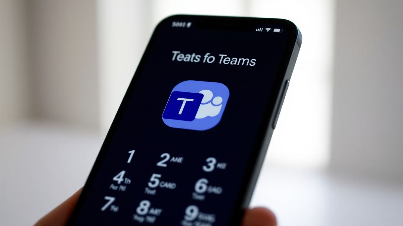Microsoft Teams phone number assignment interface on a smartphone.