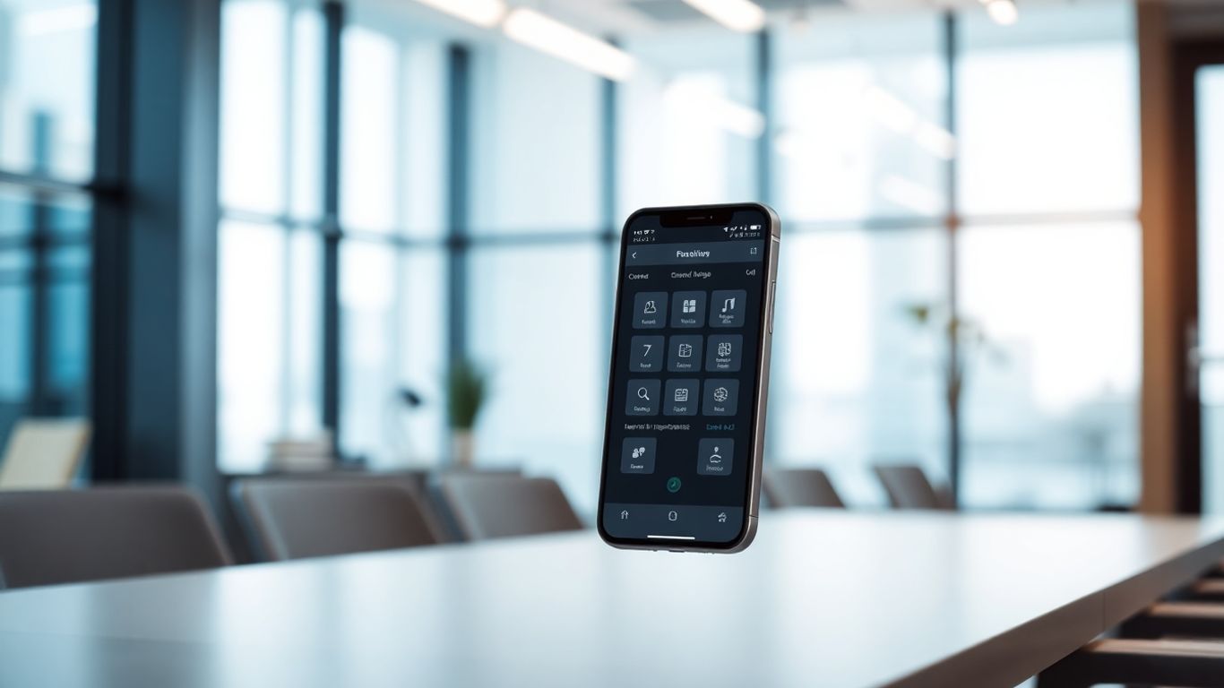 Smartphone interface for business auto attendant phone system.