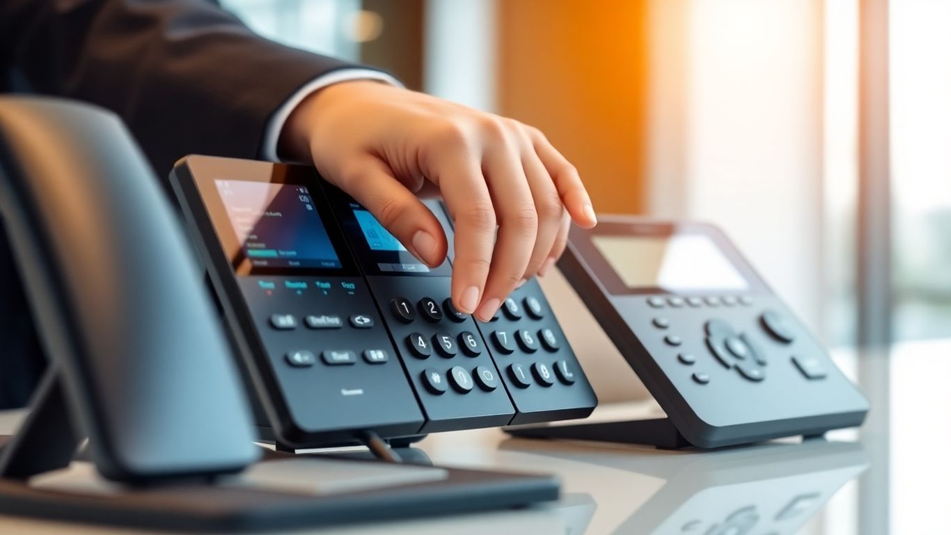 Business phone system with user interaction.