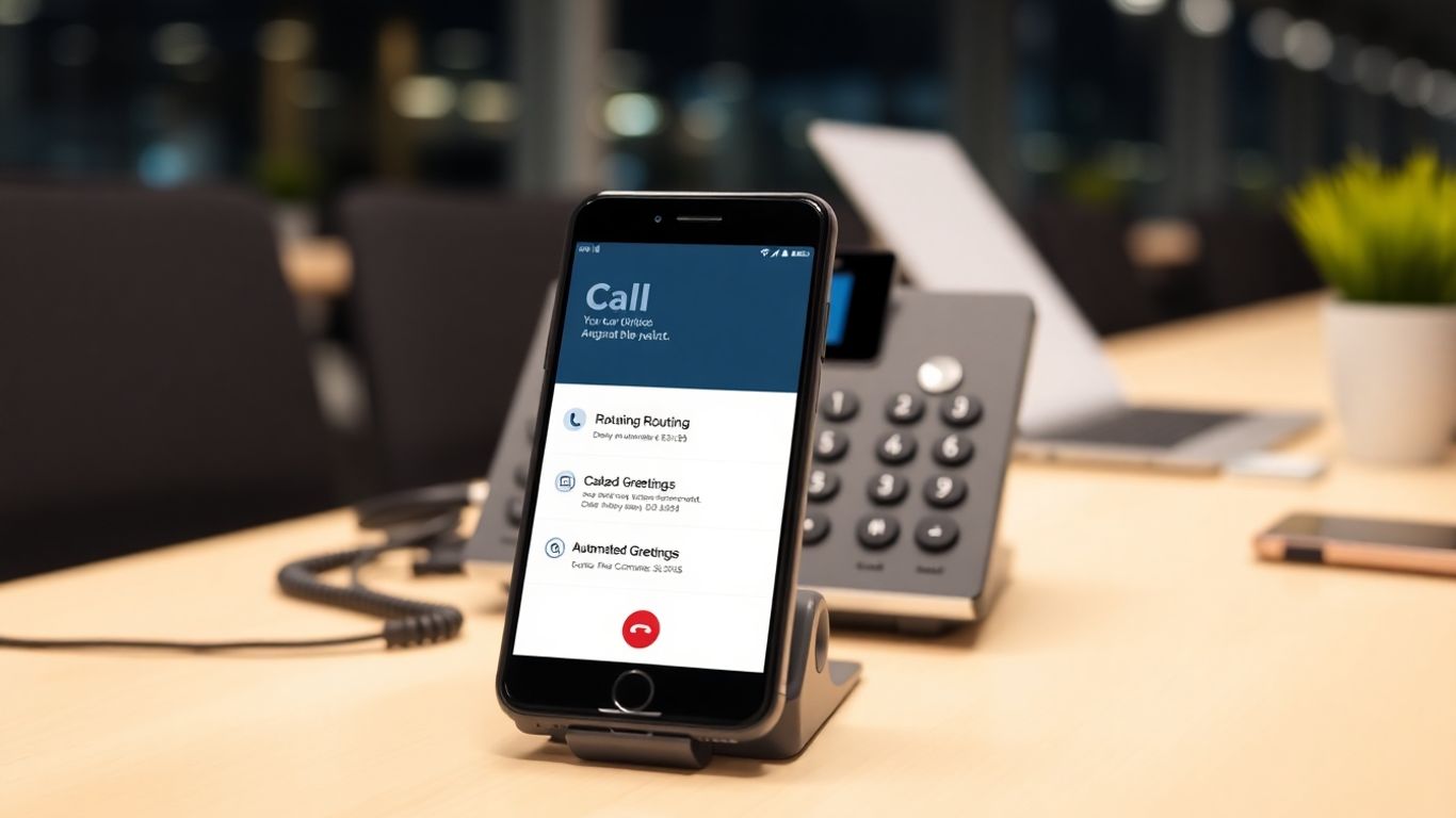 Small business phone system with auto attendant features