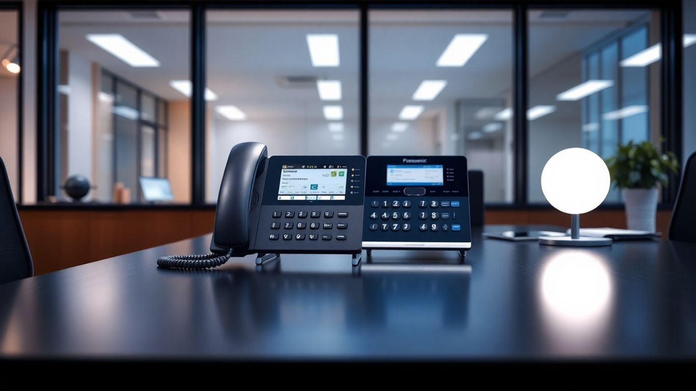 Panasonic phone system on an office desk