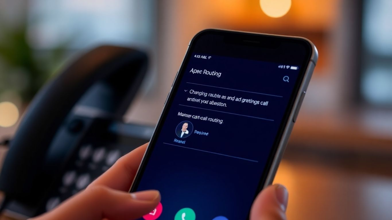 Smartphone screen showing call attendant settings.