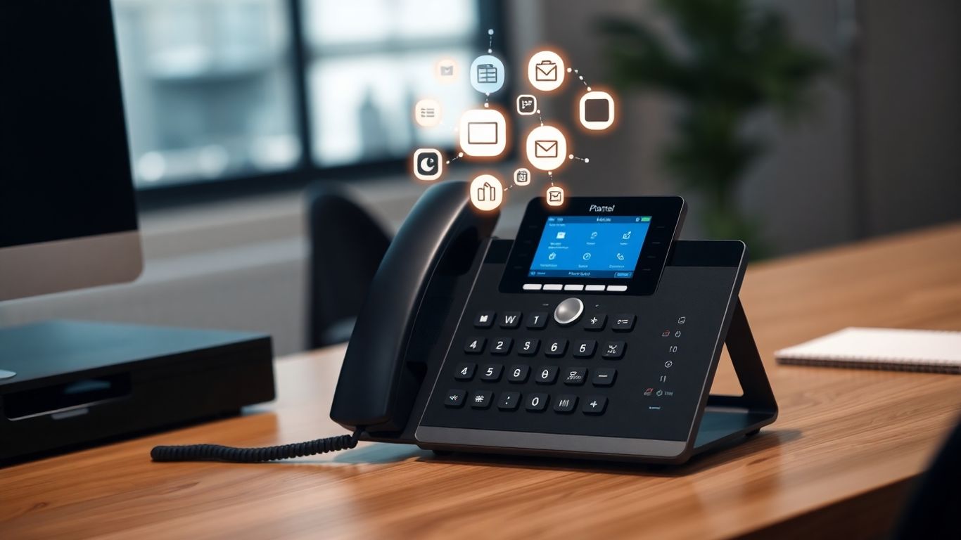 Phone system with Zapier integration icon.