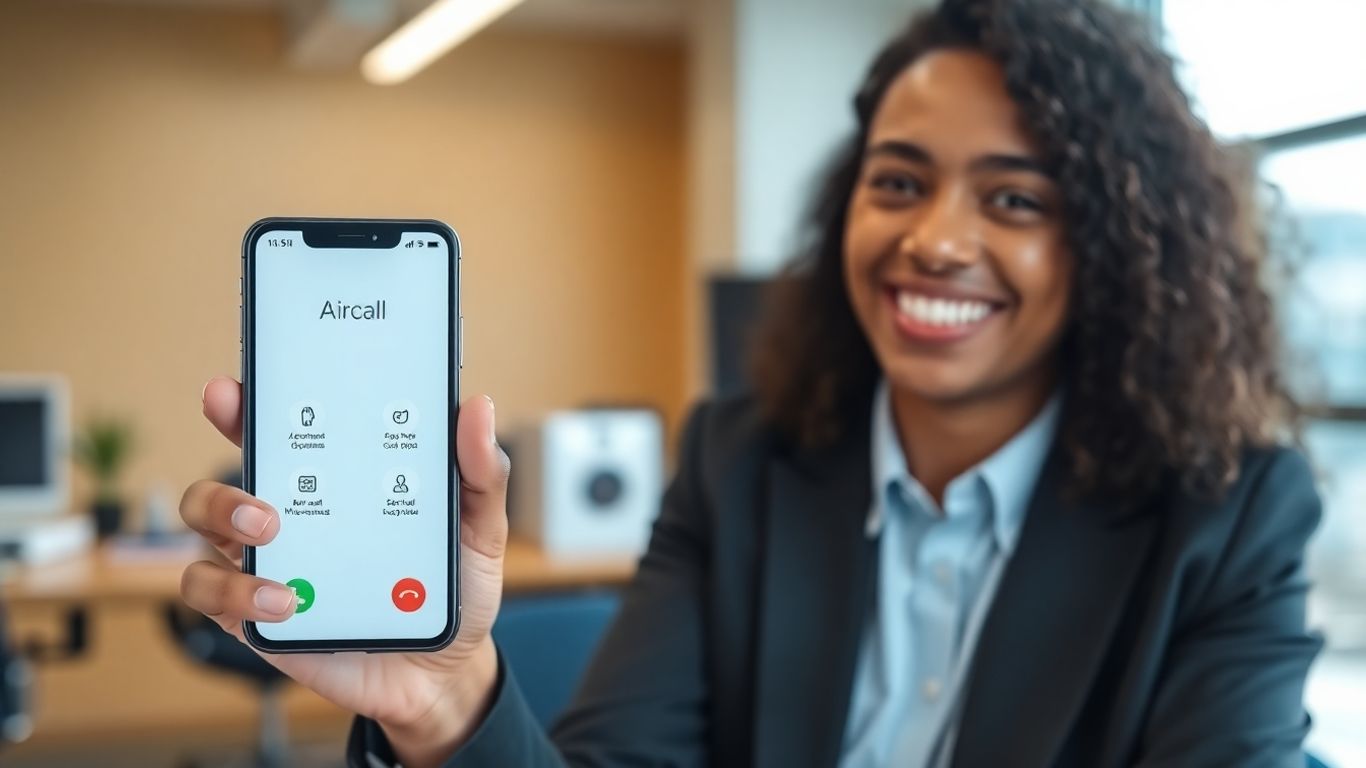 Aircall phone system on a smartphone screen.