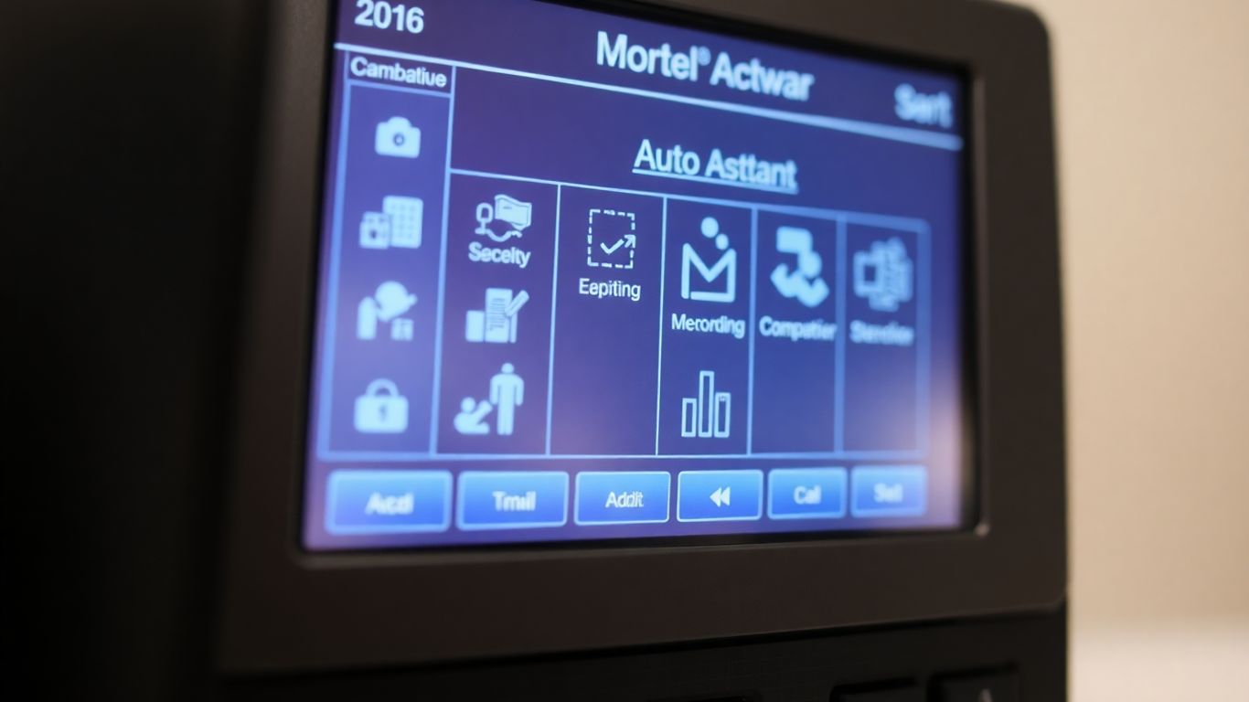 Nortel auto attendant interface on a phone system.