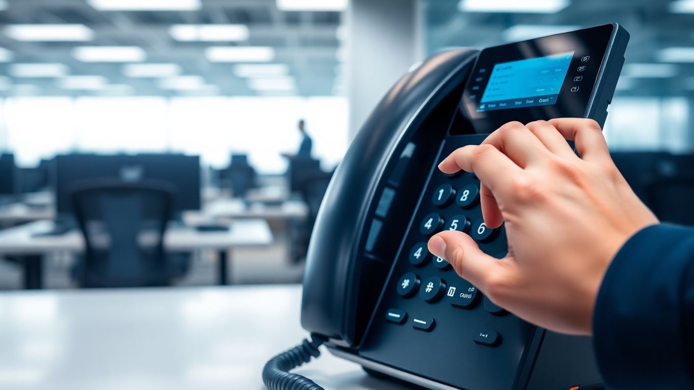 Modern phone system in an office