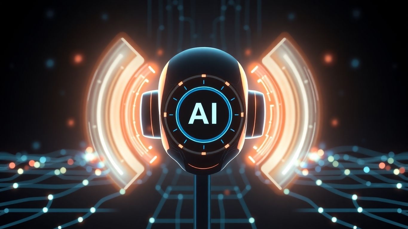 AI voicebot interface with sound waves