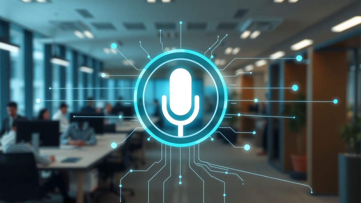 AI voicebot interface in a business setting.
