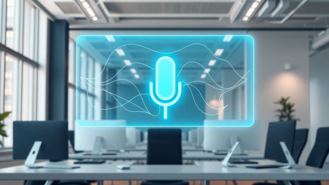 AI voicebot interface in a modern office