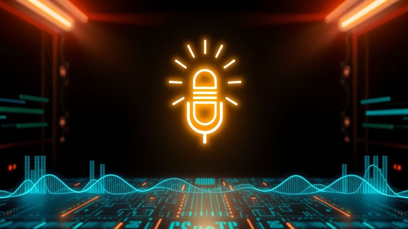 AI voicebot testing platform interface with sound waves.