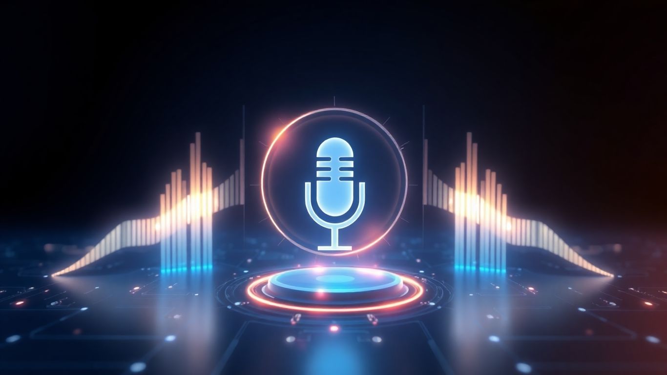 AI voicebot testing platform interface with sound waves.