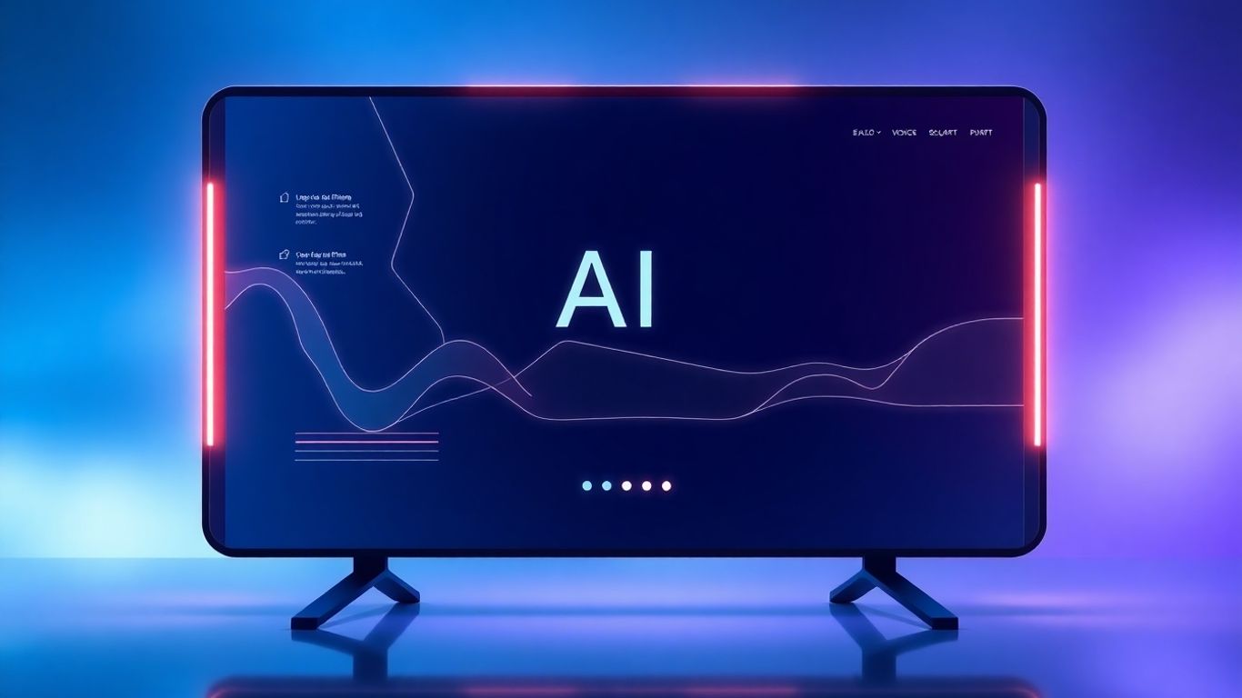 AI voicebot interface on a futuristic screen