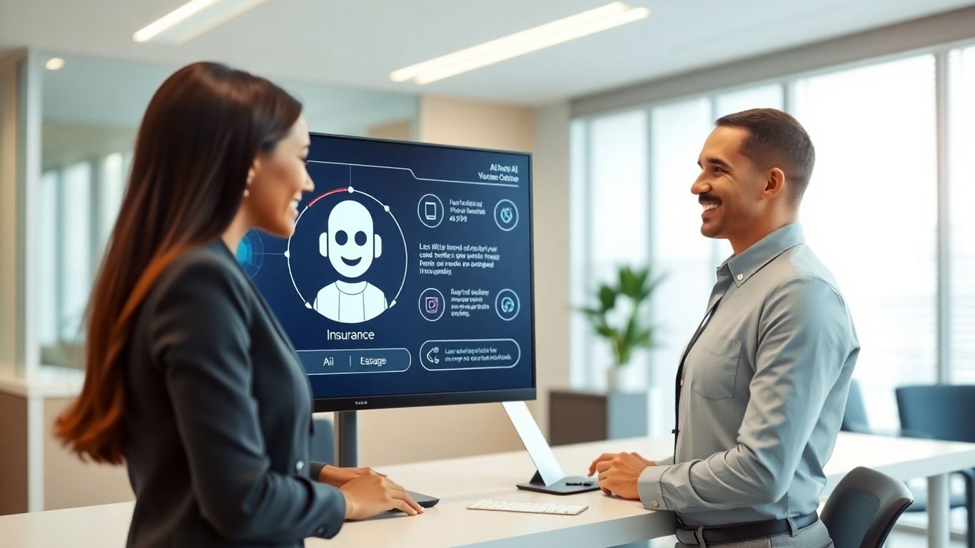 AI voicebot assisting insurance customer service representative.
