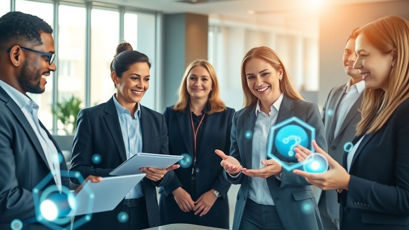 Insurance agents using AI voicebots for customer service.