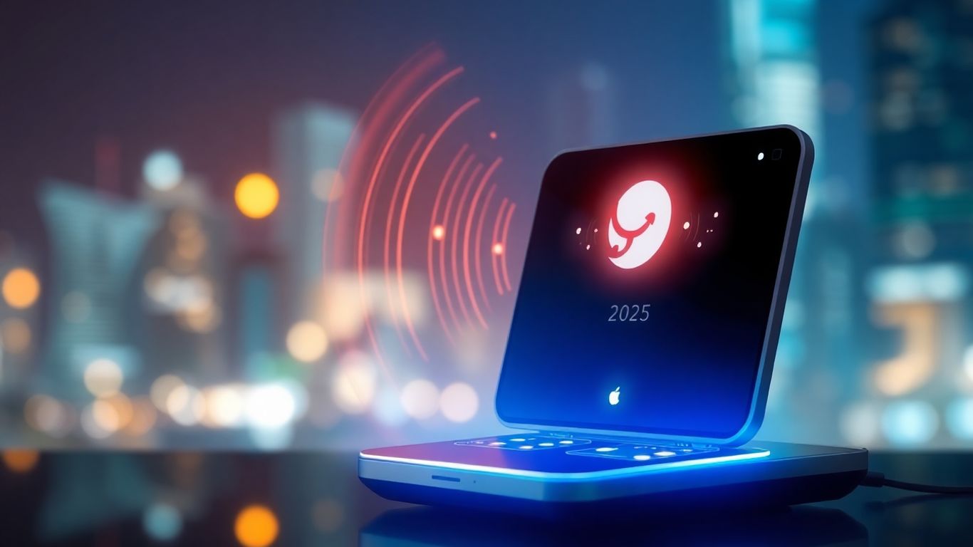 AI voicebot communication interface with sound waves.