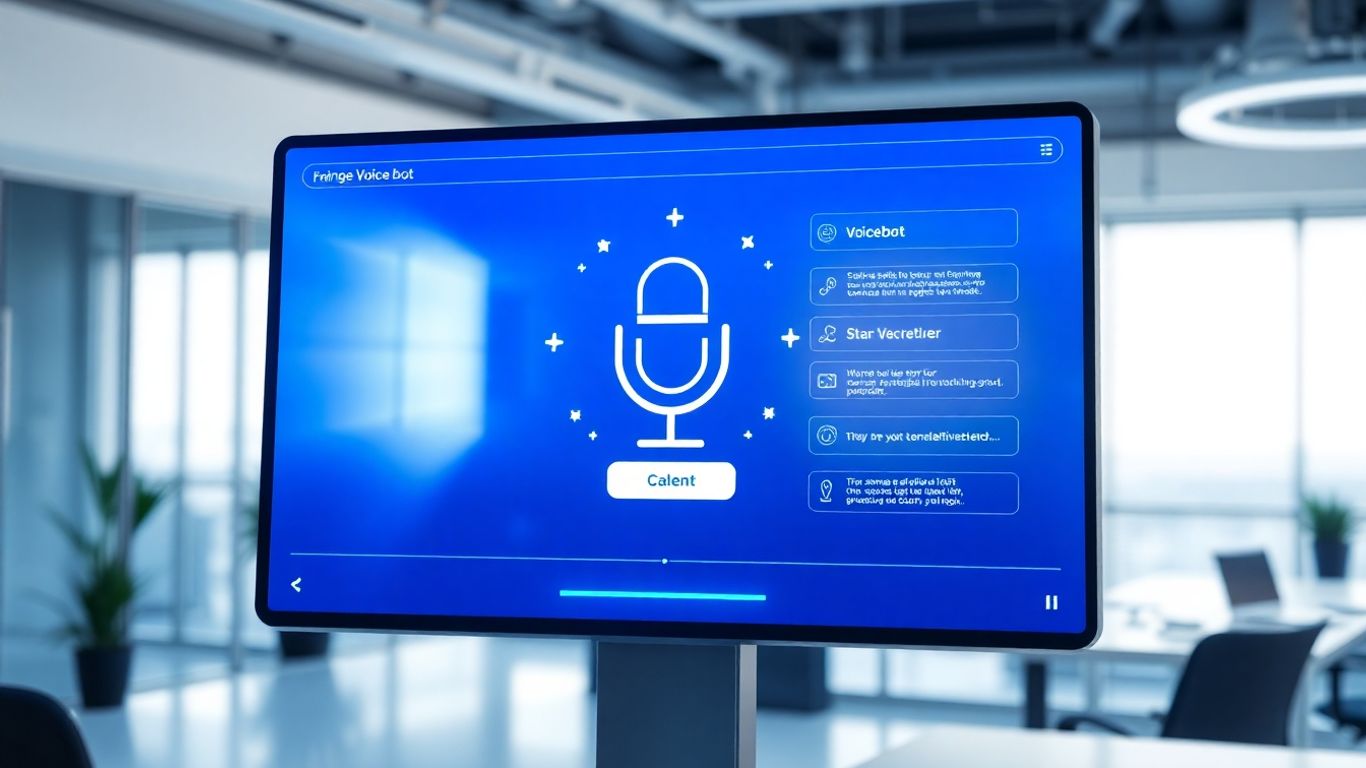 Voicebot interface on a futuristic screen