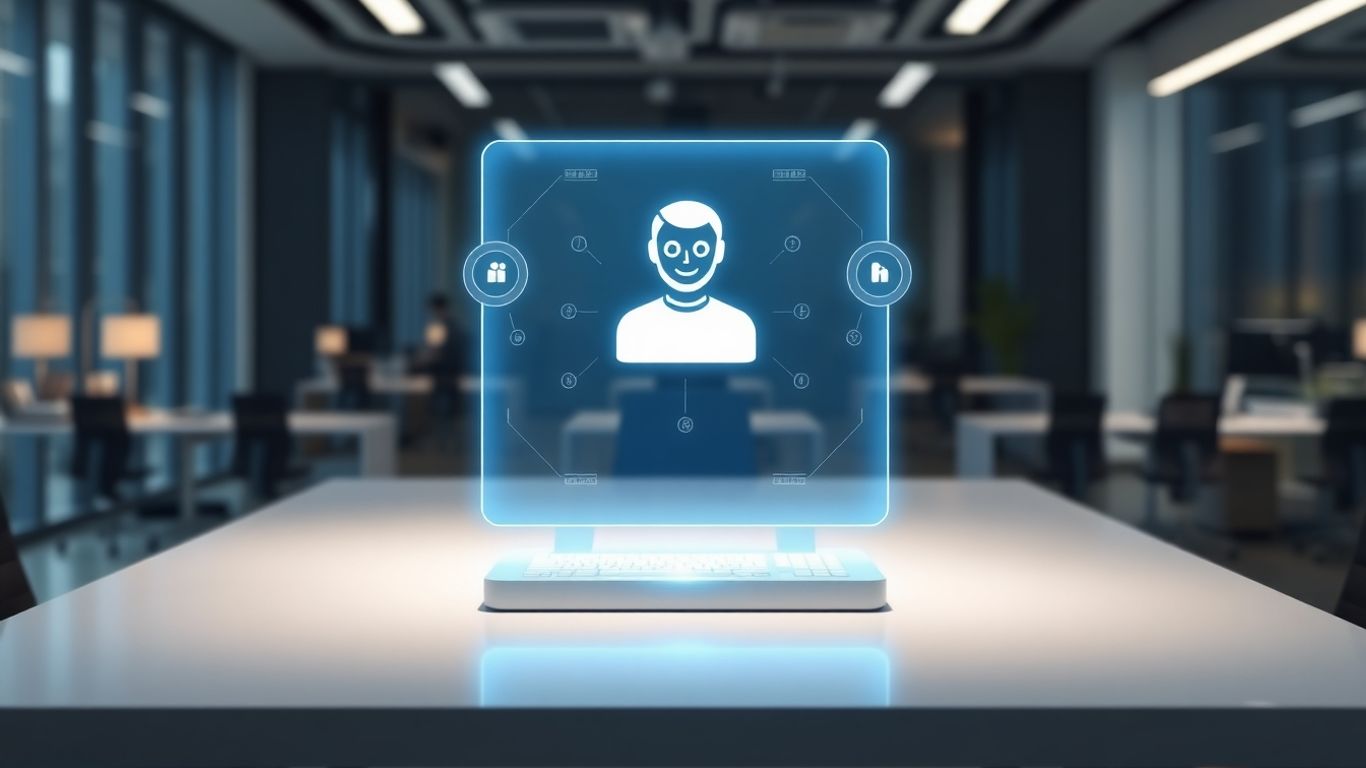 AI assistant interface on a desk