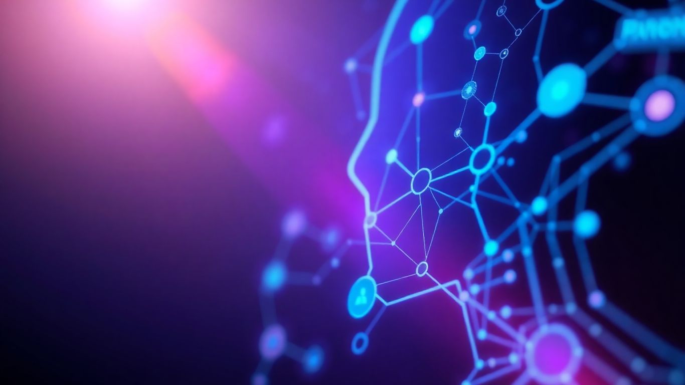 Perplexity AI chatbot interface with glowing blue and purple data streams.