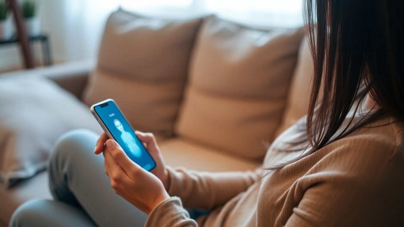 AI therapist chatbot on a smartphone screen.